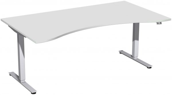 Elektro-Hubtisch, höhenverstellbar, 180x100cm, Lichtgrau / Silber