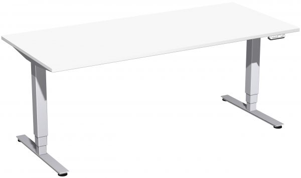 Elektro-Hubtisch, höhenverstellbar, 180x80cm, Weiß / Silber