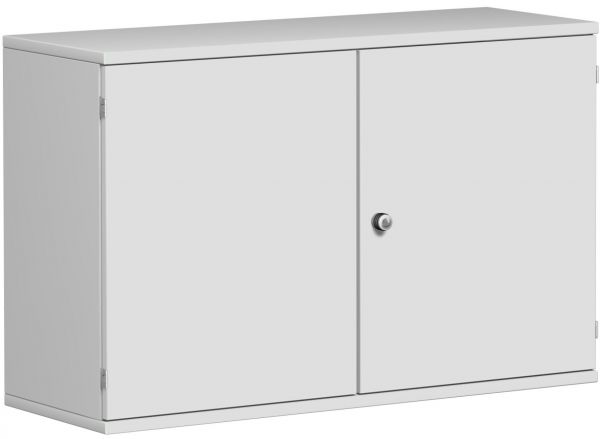 Flügeltürenschrank, 120x42x77cm, Lichtgrau