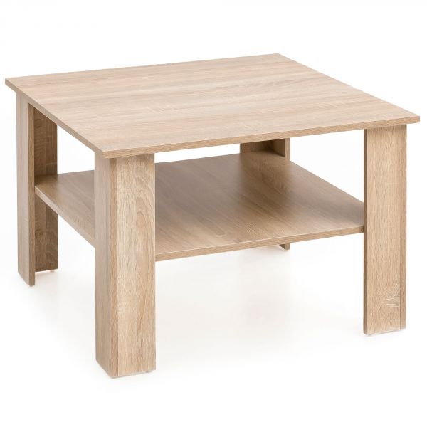 Couchtisch Design Holztisch mit Ablage Sonoma Eiche 60x42x60 cm