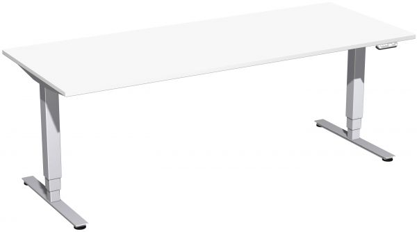 Elektro-Hubtisch, höhenverstellbar, 200x80cm, Weiß / Silber