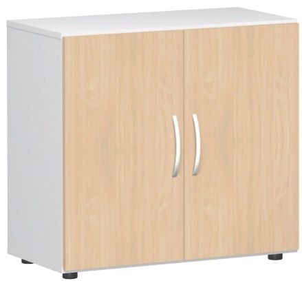 Flügeltürenschrank mit Standfüßen, 80x42x75cm, Buche Weiß