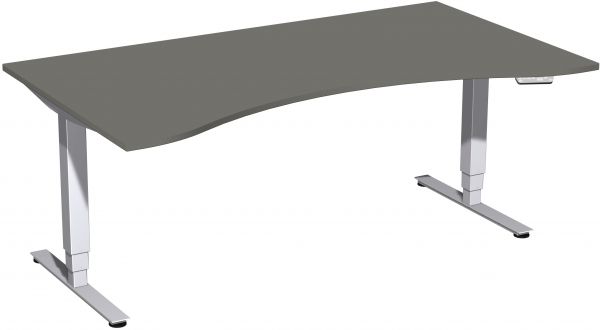 Elektro-Hubtisch, höhenverstellbar, 180x100cm, Graphit / Silber