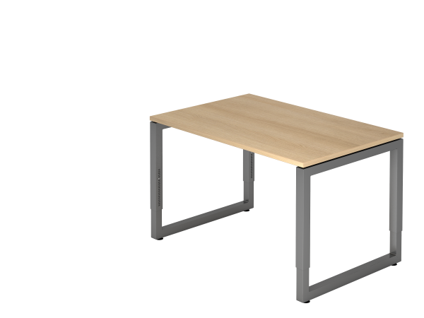 Schreibtisch O-Fuß eckig 120x80cm Eiche / Graphit