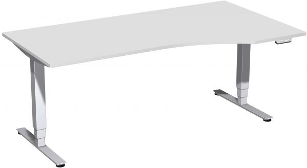 Elektro-Hubtisch rechts, höhenverstellbar, 180x100cm, Lichtgrau / Silber
