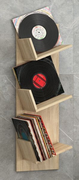 Design SchallplattenSP-Regal "Sulda" 106,5 x 33 x 25,6 cm - Sonoma-Eiche
