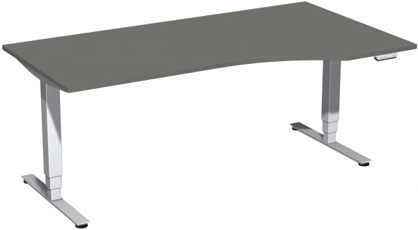 Elektro-Hubtisch rechts, höhenverstellbar, 180x100cm, Graphit / Silber
