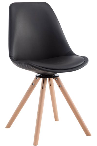 Besucherstuhl Calais Drehbar Natura Rund, schwarz