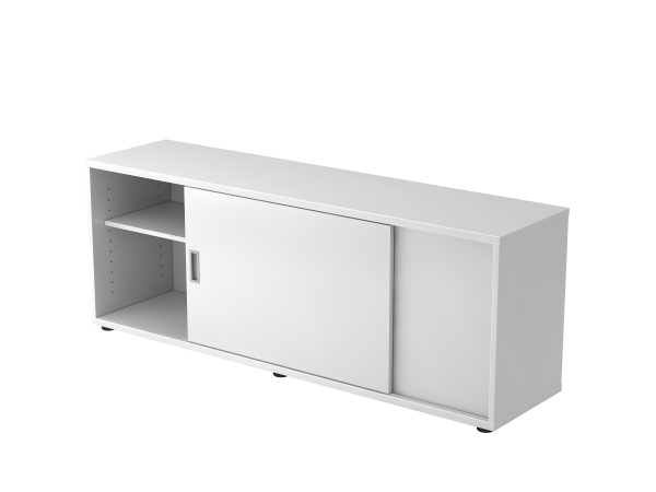 Sideboard 1,5 Ordnerhöhen, beidseitig nutzbar, Weiß / Weiß