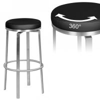 DURABLE M8 Barhocker aus Edelstahl mit Beinen, Kunstleder Schwarz