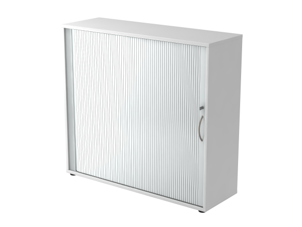 Rollladenschrank horizontal 3 Ordnerhöhen 120cm BM Weiß / Silber