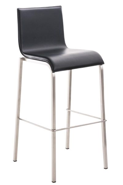 Barhocker Avola Leder Flach E78, schwarz