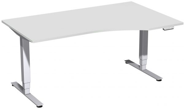 Elektro-Hubtisch rechts, höhenverstellbar, 160x100cm, Lichtgrau / Silber
