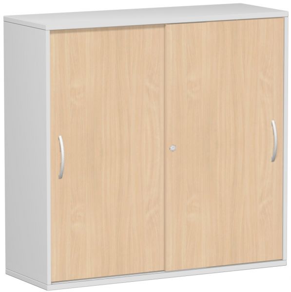 Schiebetürenschrank Oberboden 25 mm, 120x42x118cm, Buche Lichtgrau