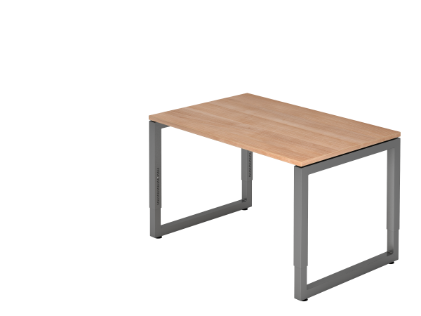 Schreibtisch O-Fuß eckig 120x80cm Nussbaum / Graphit