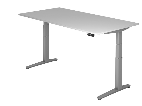 Sitz-Steh-Schreibtisch elektrisch 200x100cm Graphit Silber