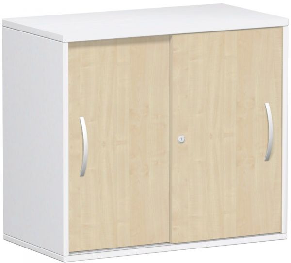 Anstell-Schiebetürenschrank Oberboden 25 mm, 80x42x72cm, Ahorn Weiß