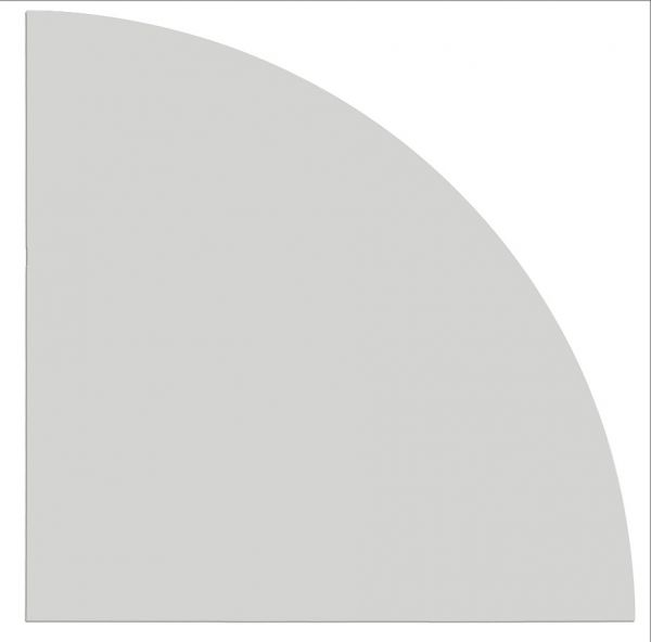 Viertelkreis 80cm mit Systembohrung für Stützfuß, Grau