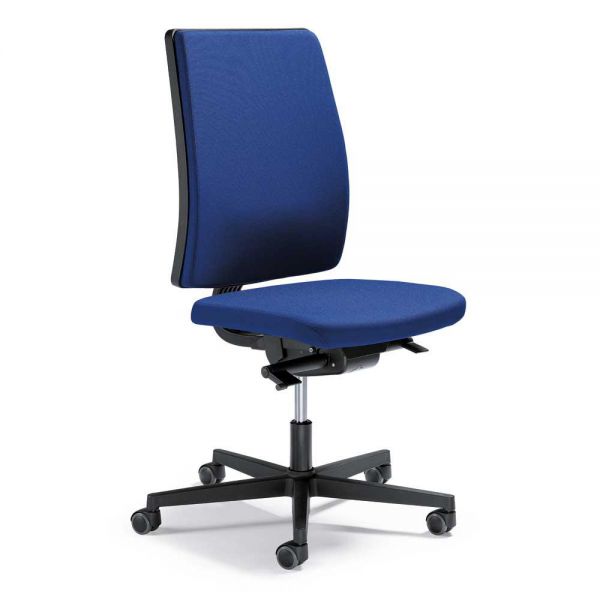 Bürodrehstuhl ecoSIT ohne Armlehnen Bezug Stoff DESKIN 1 Plus, Blau