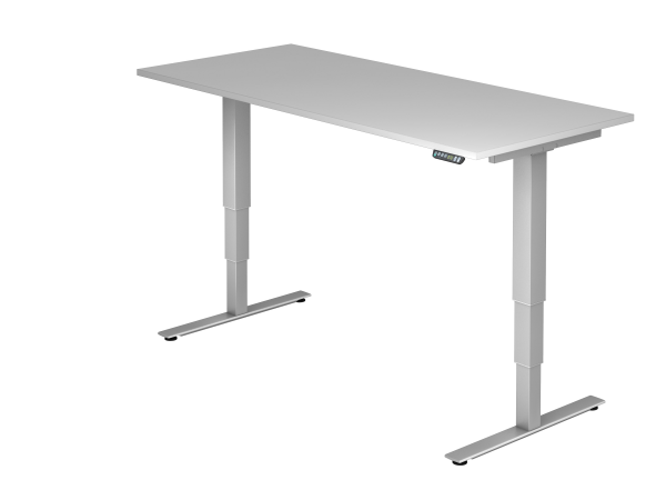 Sitz-Steh-Schreibtisch elektrisch XDSM19 180x80cm Grau Gestellfarbe: Silber