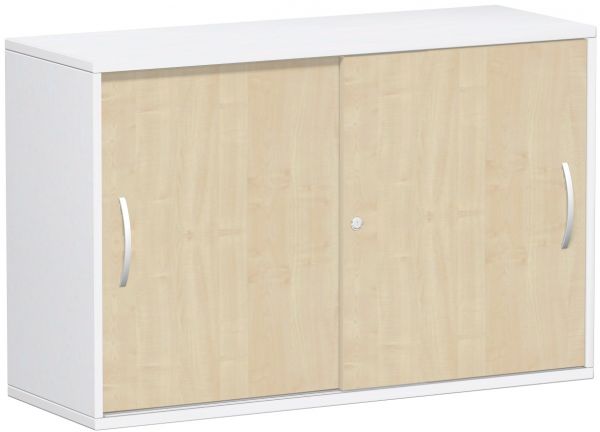 Schiebetürenschrank Oberboden 25 mm, 120x42x80cm, Ahorn Weiß