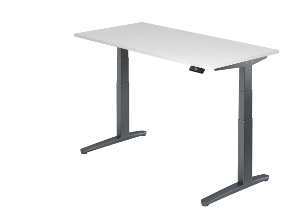 Sitz-Steh-Schreibtisch elektrisch 160x80cm Weiß Graphit