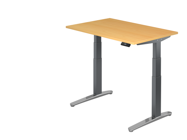 Sitz-Steh-Schreibtisch elektrisch 120x80cm Buche Graphit