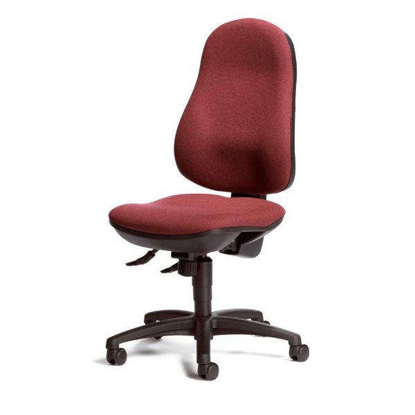 Bürodrehstuhl COMFORT I ohne Armlehnen Bezug Stoff Basic, Bordeaux