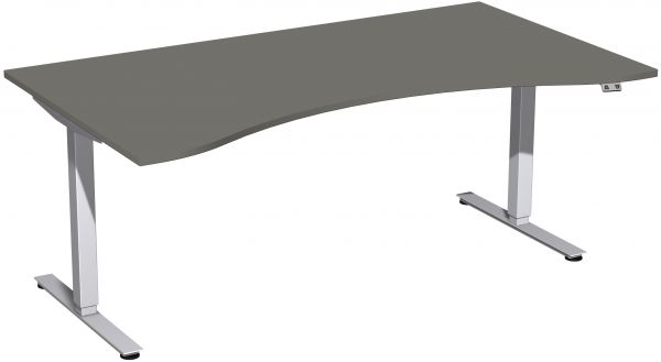 Elektro-Hubtisch, höhenverstellbar, 180x100cm, Graphit / Silber