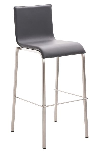Barhocker Avola Leder Flach E78, grau