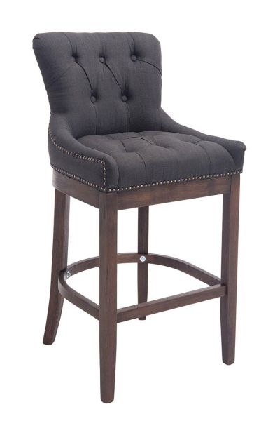 Barhocker Buckingham Stoff, Antik, dunkelgrau