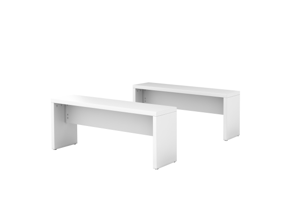 Set mit 2 Bistrobänke 118x34x45cm(BxTxH) Weiß
