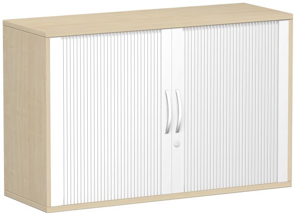 Anstell-Querrollladenschrank Oberboden 25 mm, 120x42x72cm, Silber Ahorn