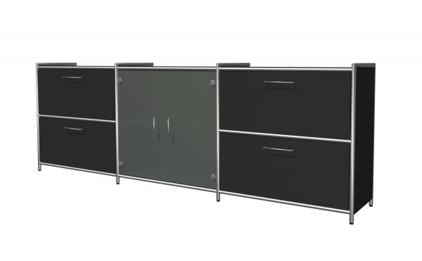 Großes Sideboard Artline, 236x38x78 cm, Anthrazit