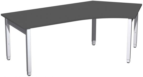 Schreibtisch 135° rechts höhenverstellbar, 217x113x68-86cm, Graphit / Silber