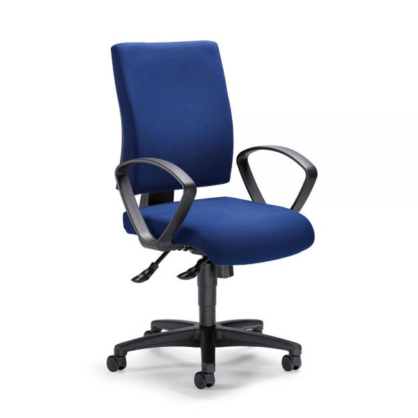 Bürodrehstuhl COMFORT R inkl. Armlehnen, Bezug Stoff, Basic Blau