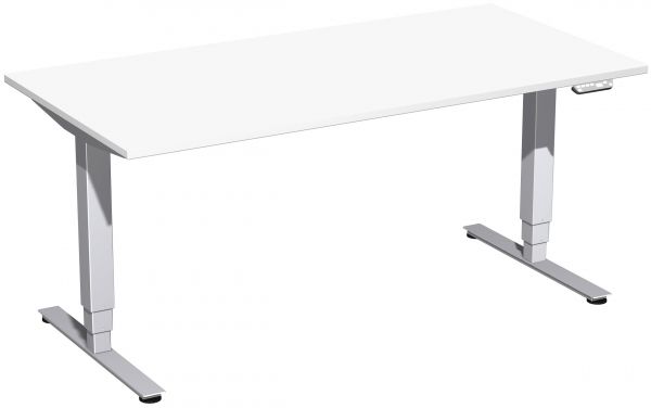 Elektro-Hubtisch, höhenverstellbar, 160x80cm, Weiß / Silber