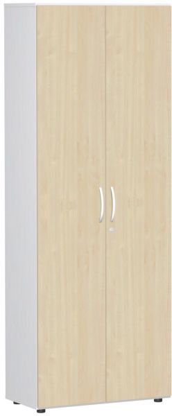 Garderobenschrank mit ausziehbarem Garderobenhalter, 80x42x216cm, Ahorn Weiß