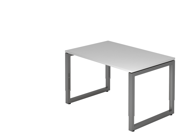 Schreibtisch O-Fuß eckig 120x80cm Grau / Graphit