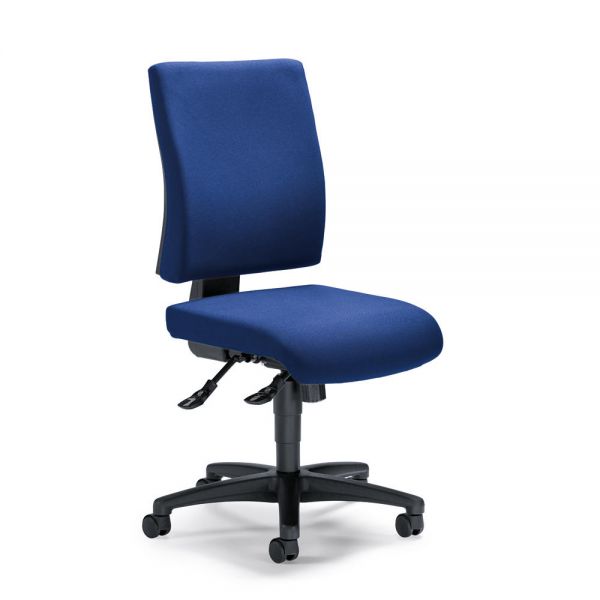 Bürodrehstuhl COMFORT R ohne Armlehnen Bezug Stoff, Basic Blau