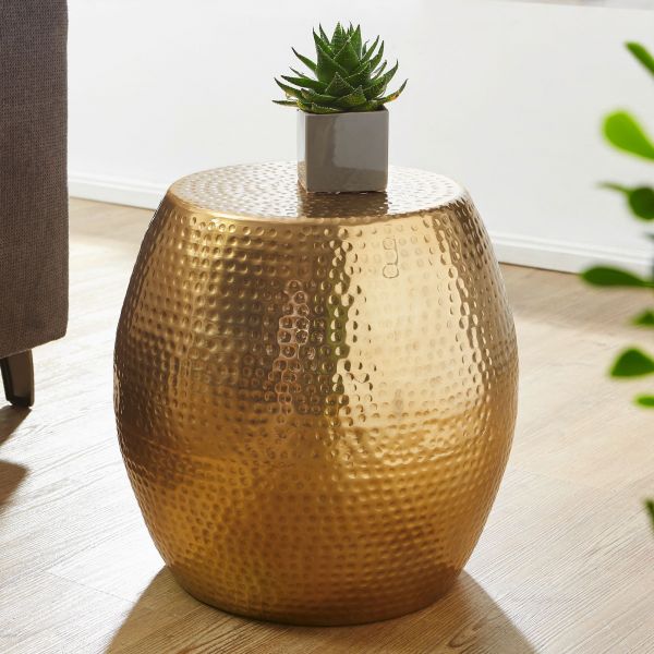 Beistelltisch PEDRO rund, Aluminium Gold, 42 x 42 x 42 cm