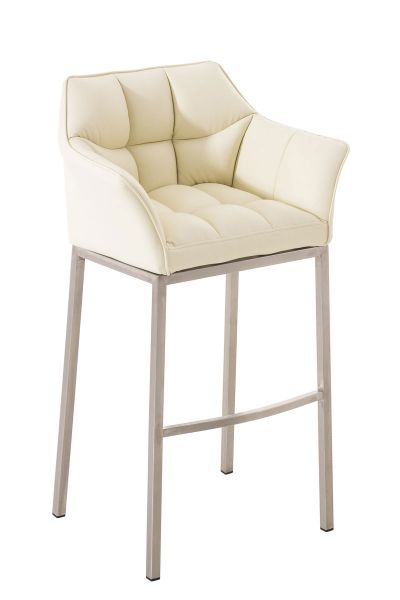 Barhocker Damaso E mit 4-Fuß Gestell, creme