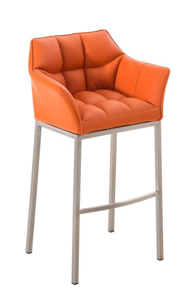 Barhocker Damaso E mit 4-Fuß Gestell, orange