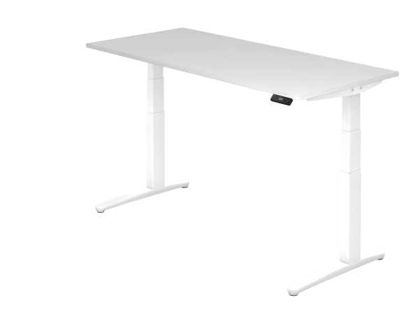 Sitz-Steh-Schreibtisch elektrisch 180x80cm Weiß Weiß