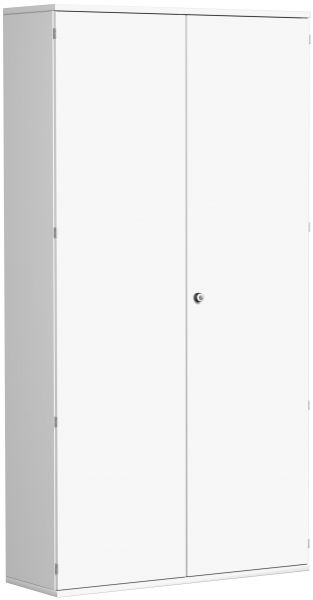 Flügeltürenschrank, 5 Dekor-Einlegeböden, 120x42x230cm, Weiß