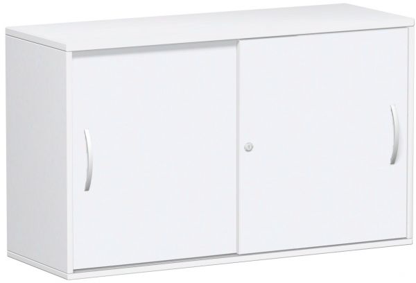 Anstell-Schiebetürenschrank Oberboden 25 mm, 120x42x72cm, Weiß Weiß