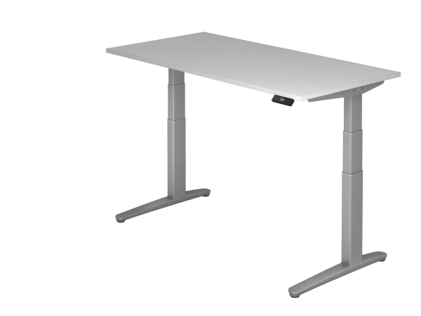 Sitz-Steh-Schreibtisch elektrisch 160x80cm Graphit Silber
