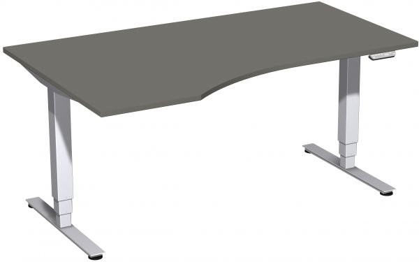 Elektro-Hubtisch links, höhenverstellbar, 160x100cm, Graphit / Silber