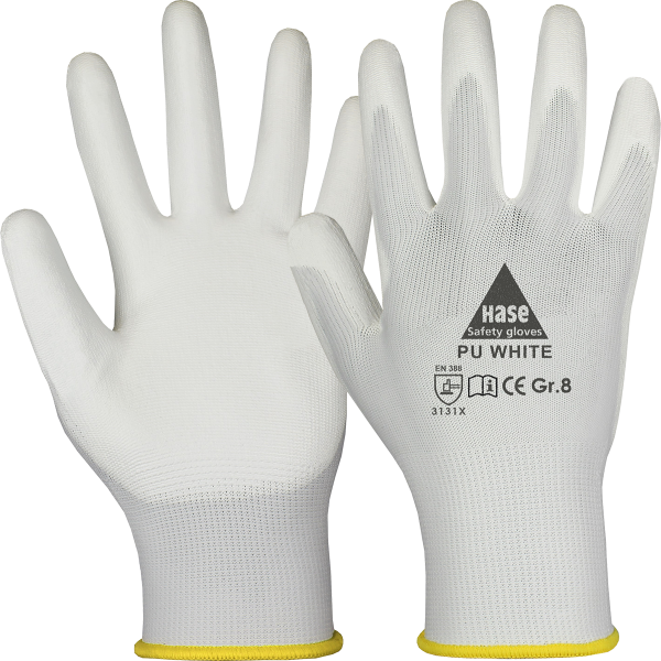 10 Paar - Feinstrick Handschuh mit Soft-PU Beschichtung, weiss