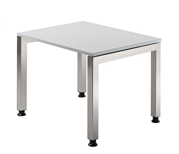 Schreibtisch JS08 U-Fuß / 4-Fuß eckig 80x80cm Grau Gestellfarbe: Silber